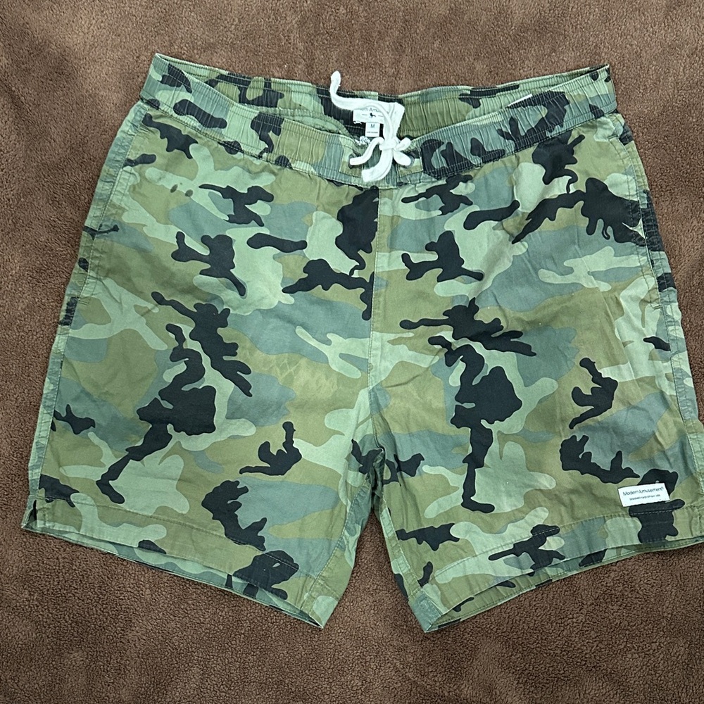 Modern Amusement Green Camouflage Board Shorts